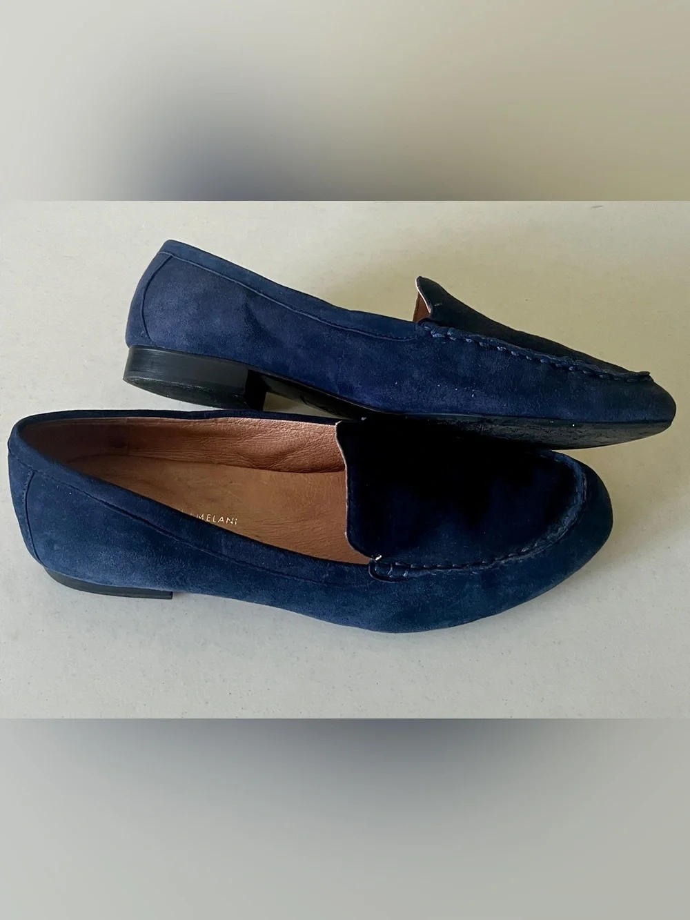 Antonio Melani Navy Blue Suede Loafers